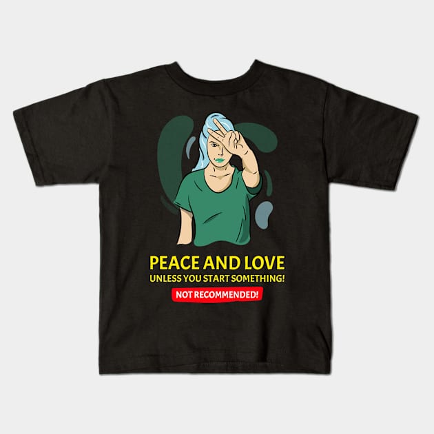 Peace and Love Kids T-Shirt by MangoJonesLife